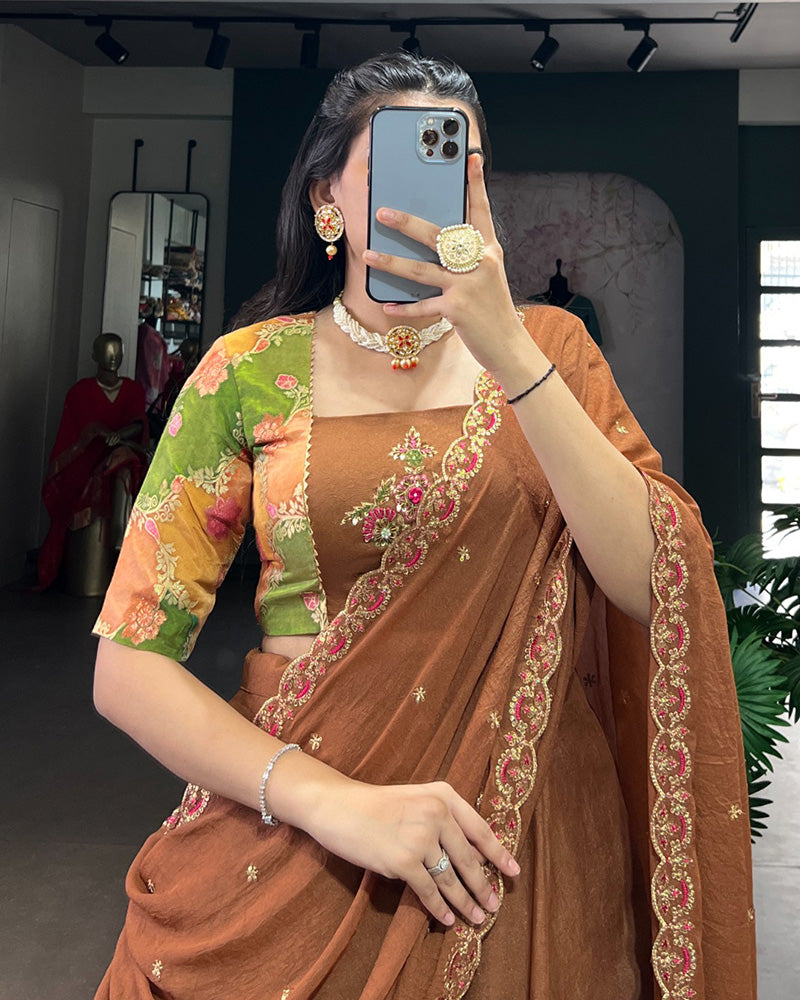 Brown Color Chocolate Crush Lehenga Choli