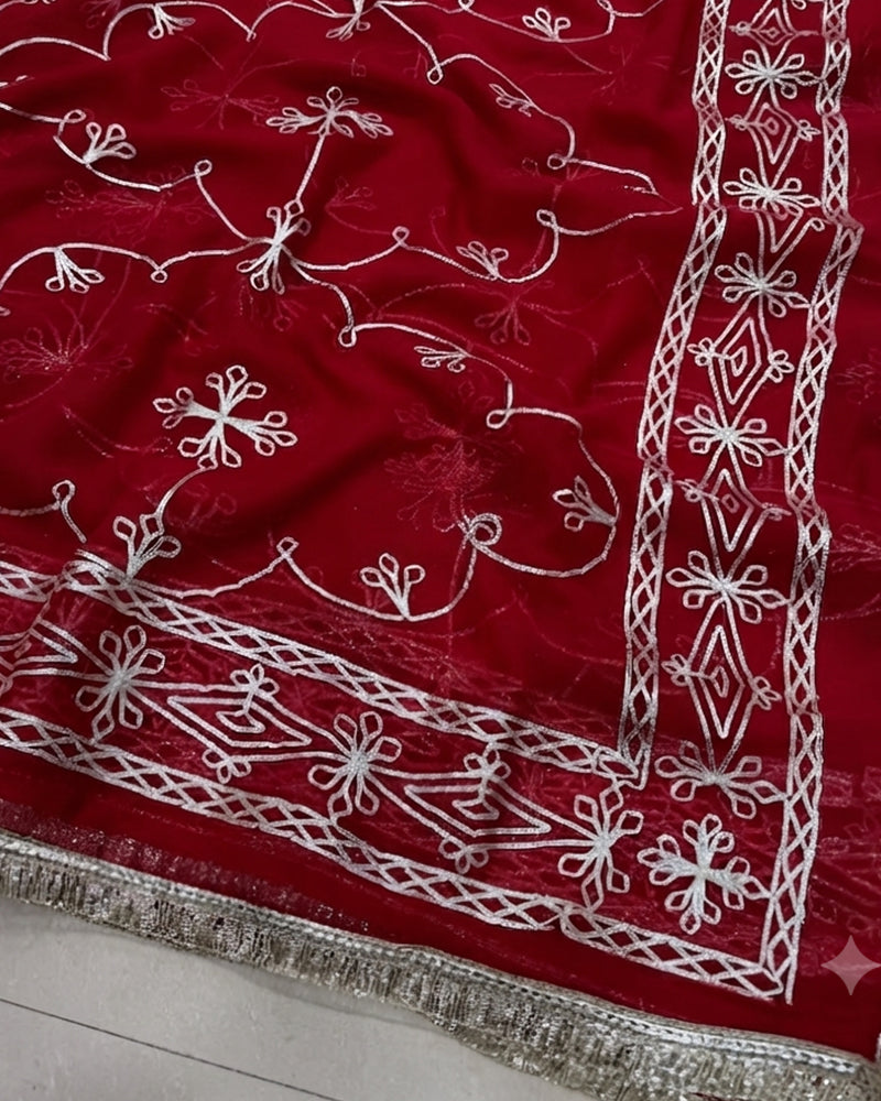 Maroon Color Royal Georgette Saree