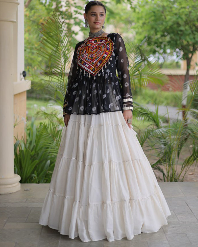 Six Color Bandhani Printed Navratri Top