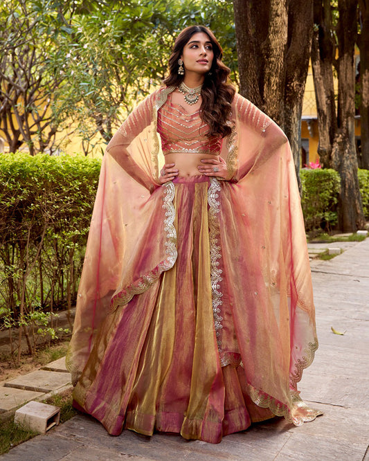 Pink Color Carika Silk Embroidered Lehenga Choli