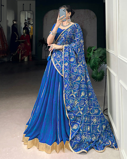 Blue Color Georgette Navratri Lehenga Choli