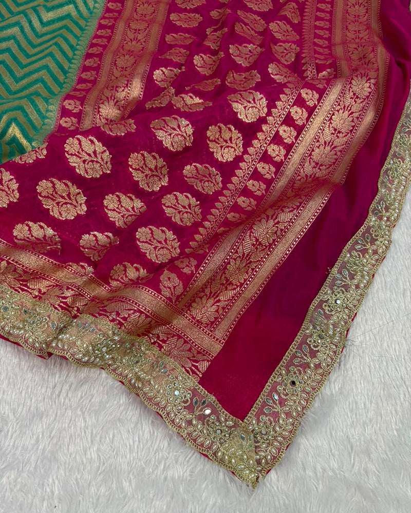 Green Color Banarasi Khadi Katan Silk Saree