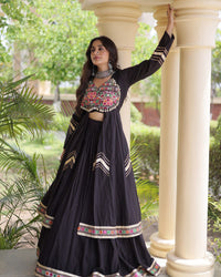 Four Color Traditional Kora Cotton Navratri Lehenga Choli
