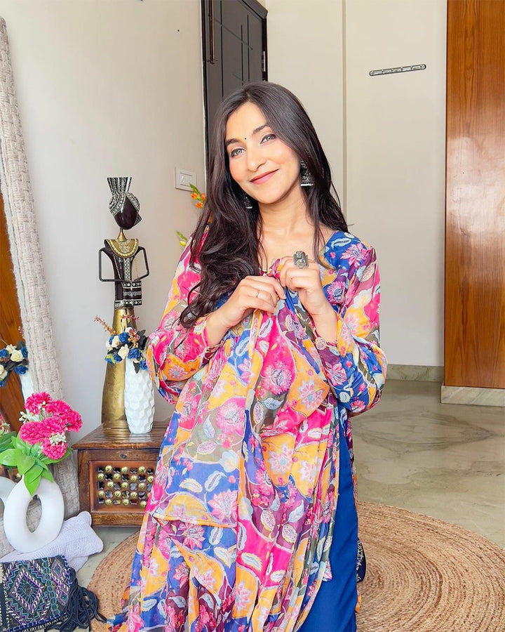 Deepa Alia Cut With Nyra Cut Soft Organza Three Piece Suit