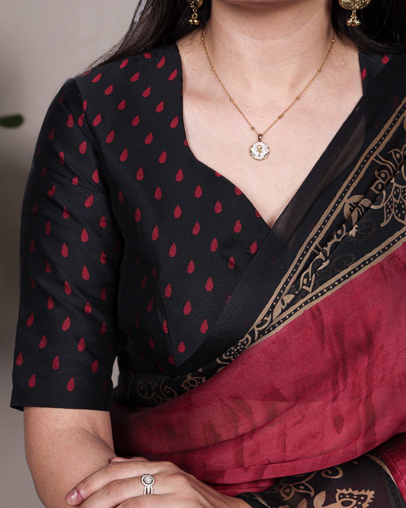 Maroon Color Rangoli Silk Printed Saree