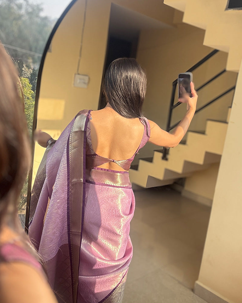 Luvender Color Kanjivaram Soft Silk Saree