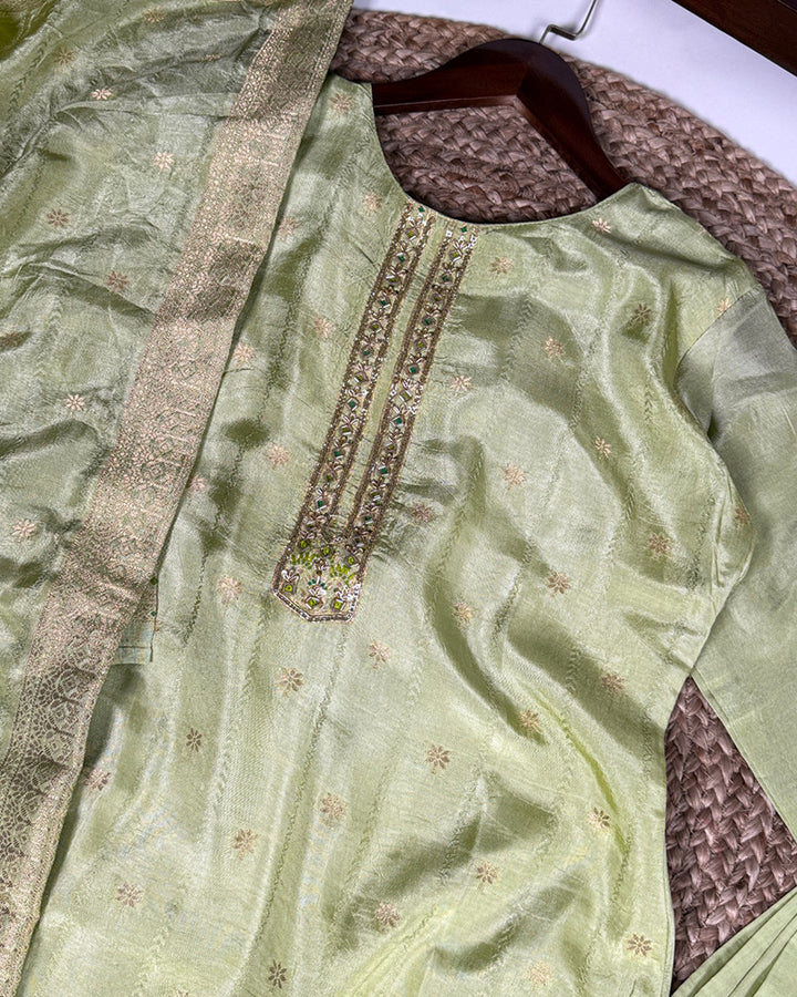 Pista Color Pure Viscose Silk Three Piece Kurti Suit