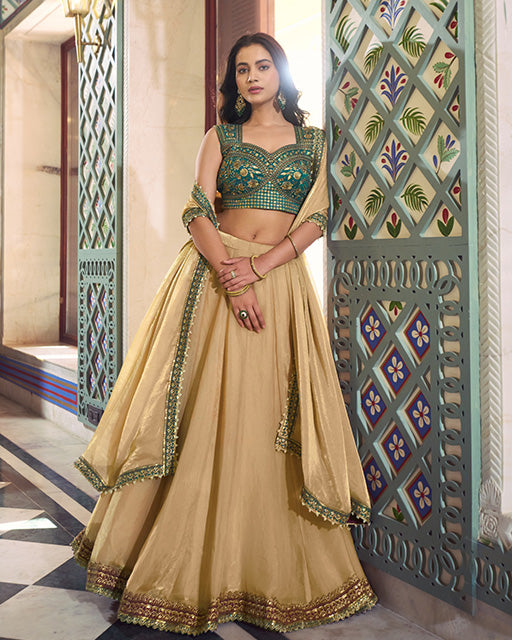 Chikoo Color Fendi Crush Lehenga Choli