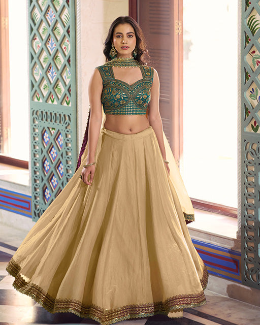 Chikoo Color Fendi Crush Lehenga Choli