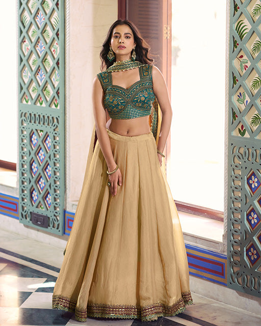 Chikoo Color Fendi Crush Lehenga Choli