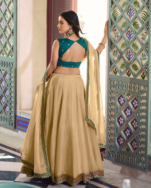 Chikoo Color Fendi Crush Lehenga Choli
