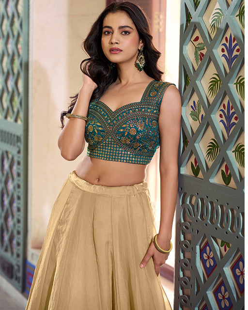 Chikoo Color Fendi Crush Lehenga Choli