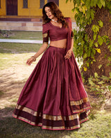 Pink Color Chettinad Cotton Half Saree