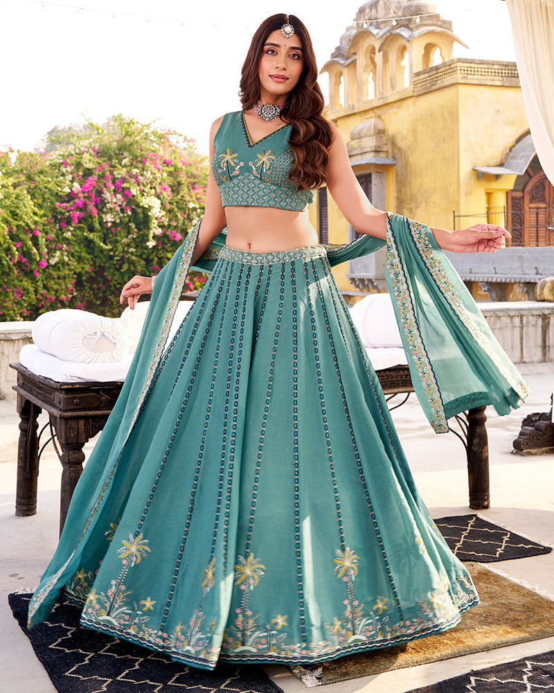 Sky Blue Color Chocolate Crush Lehenga Choli
