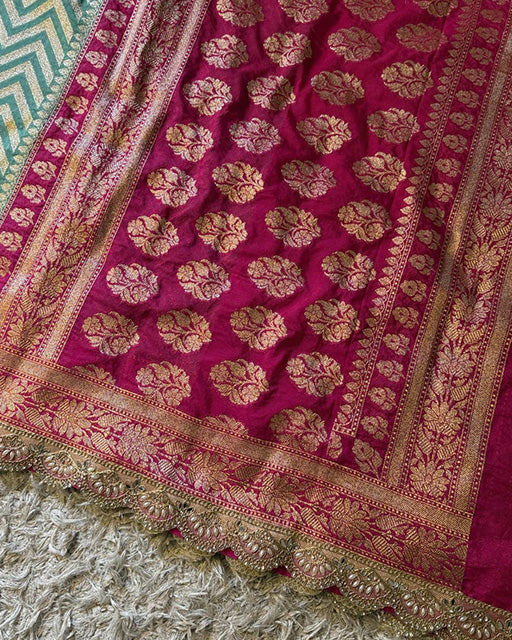Teal Blue Color Banarasi Khadi Katan Georgette Silk Saree