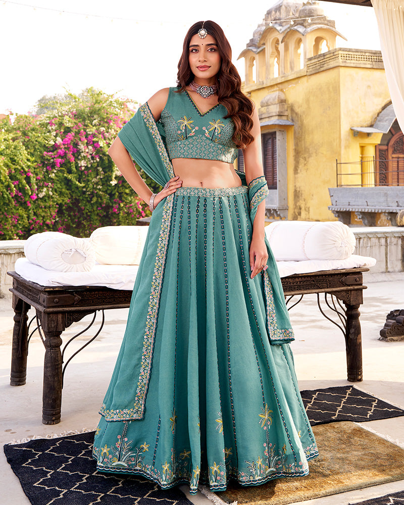 Sky Blue Color Chocolate Crush Lehenga Choli