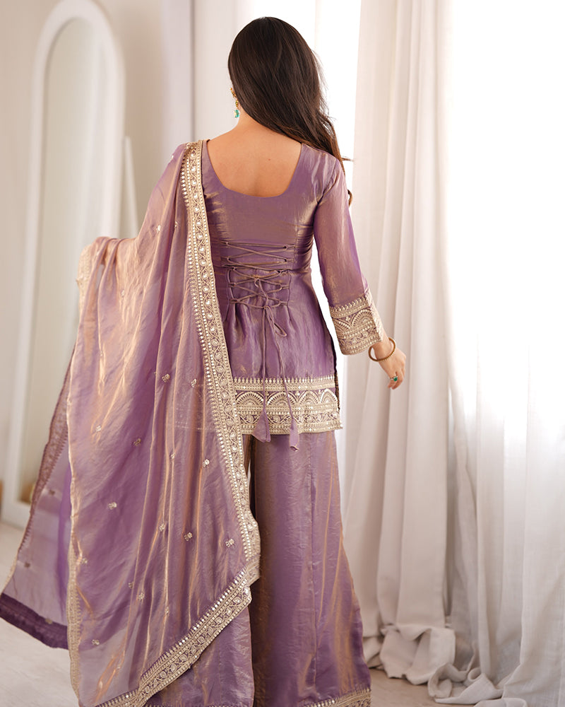 Dusty Pink Color Fendi Silk Embroidered Suit