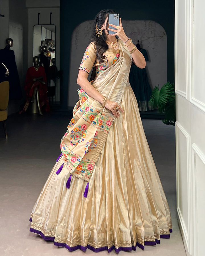 Designer Purple Color Paithani Silk Lehenga Choli