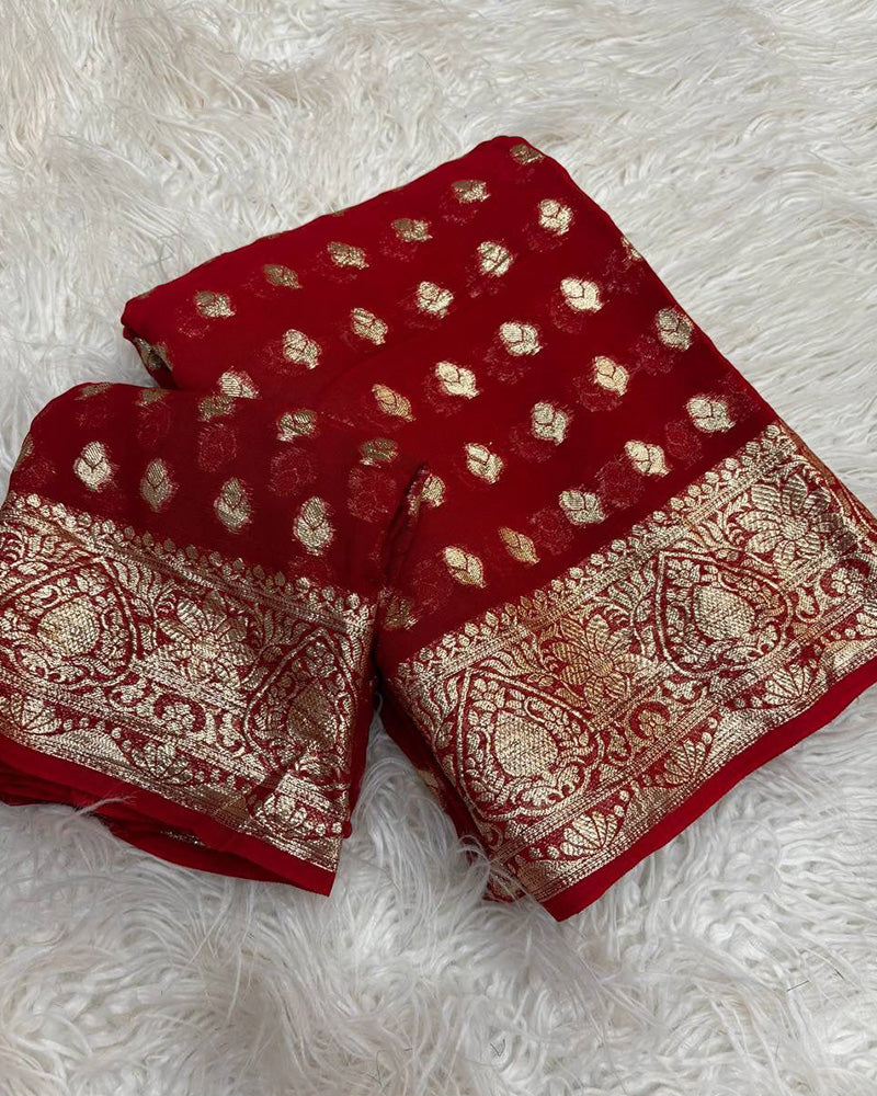 Yellow Color Pure Viscose Georgette Saree