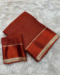 Maroon Color Pure Viscose Georgette Saree