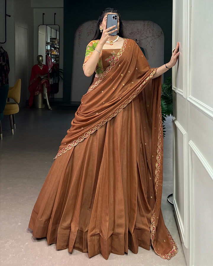 Brown Color Chocolate Crush Lehenga Choli