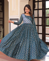 Premium Rama Color Jacquard Gown