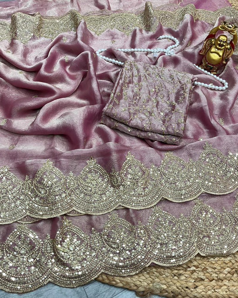 11 Color Fendi Chiffon Sequence Embroidered Saree