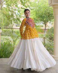 Six Color Bandhani Printed Navratri Top