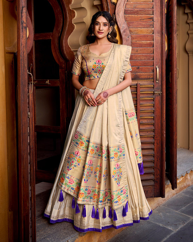 Designer Purple Color Paithani Silk Lehenga Choli