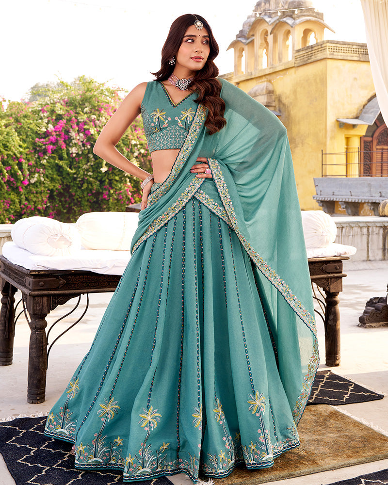 Sky Blue Color Chocolate Crush Lehenga Choli