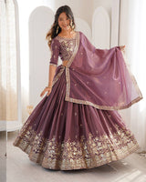 Blend Purple Color Shimmer Silk Lehenga Choli