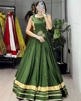 Mehandi Color Pure Rayon Cotton Navratri Lehenga Choli