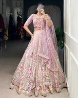 Lavender Color Soft Net Embroidered Lehenga Choli
