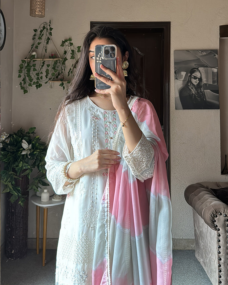 Off White Georgette Pakistani Suit