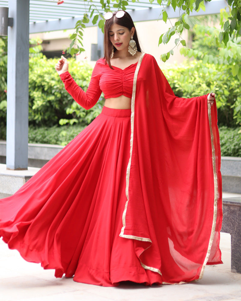 Traditional Bridal Coral Pink Lehenga Choli | Lehenga choli – vastrachowk