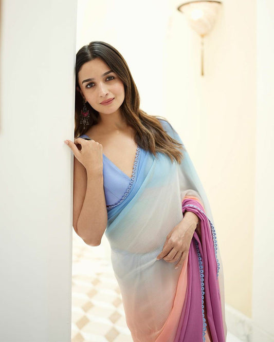 Alia Bhatt Inspired Pre Drapped Saree