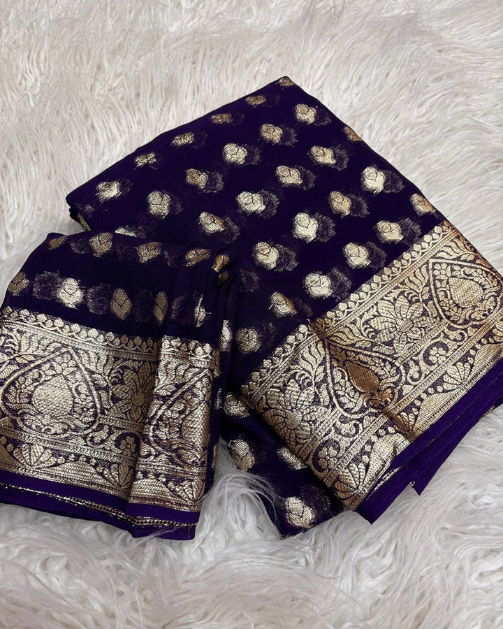 Yellow Color Pure Viscose Georgette Saree