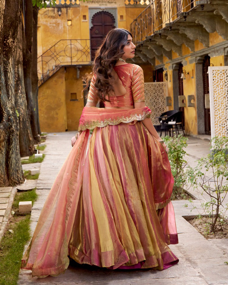 Pink Color Carika Silk Embroidered Lehenga Choli