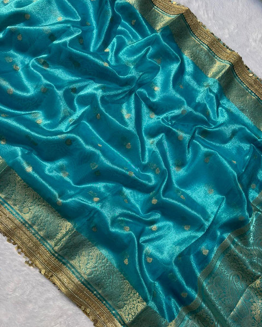 Classic Firozi Color Tissue Silk Saree