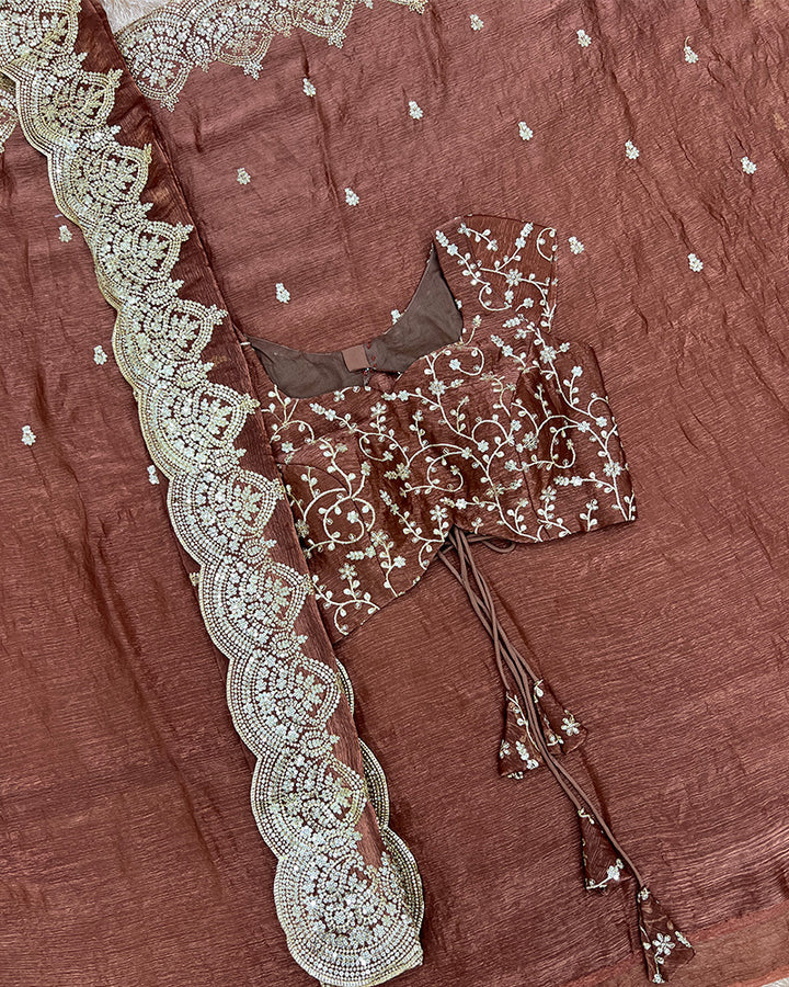 11 Color Fendi Chiffon Sequence Embroidered Saree