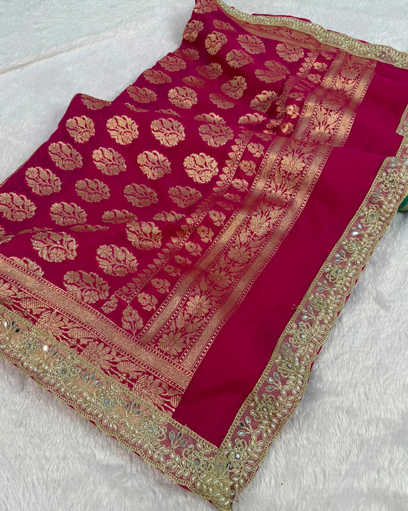 Green Color Banarasi Khadi Katan Silk Saree
