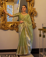 Pista Color Weightless Tissue Shimmer Saree