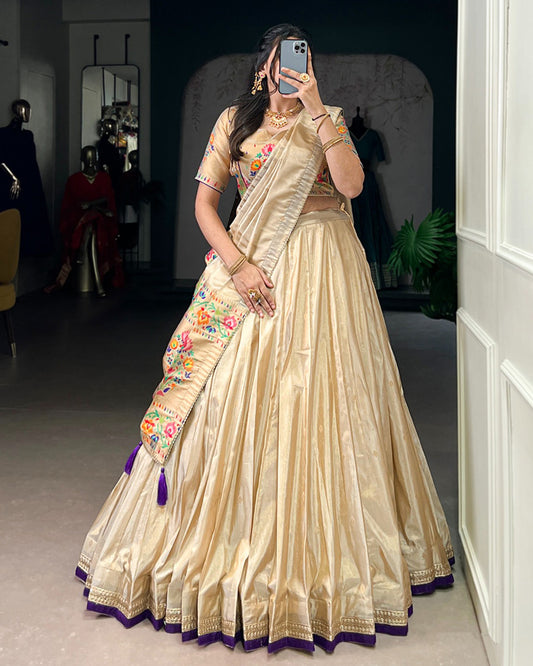 Designer Purple Color Paithani Silk Lehenga Choli