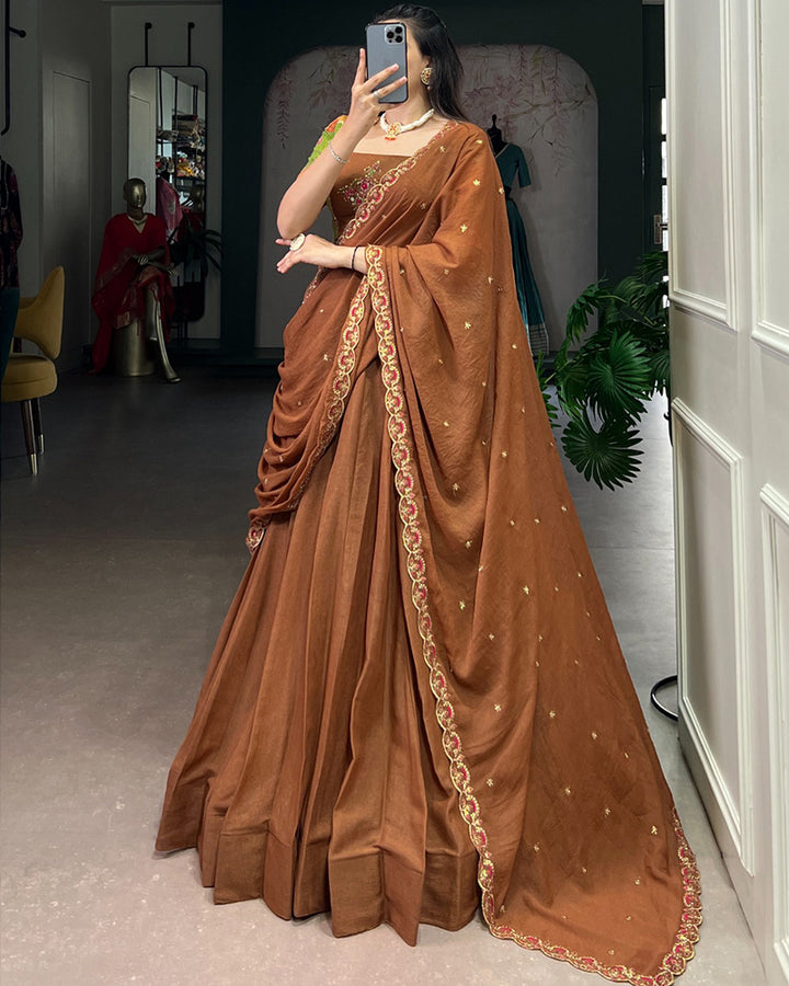 Brown Color Chocolate Crush Lehenga Choli