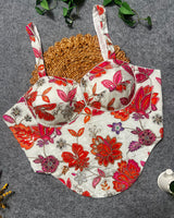 White Color Rumali Silk Embroidered Spaghetti Blouse