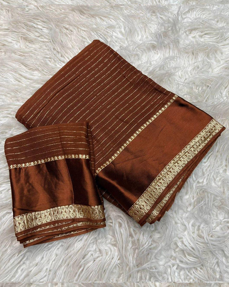 Maroon Color Pure Viscose Georgette Saree