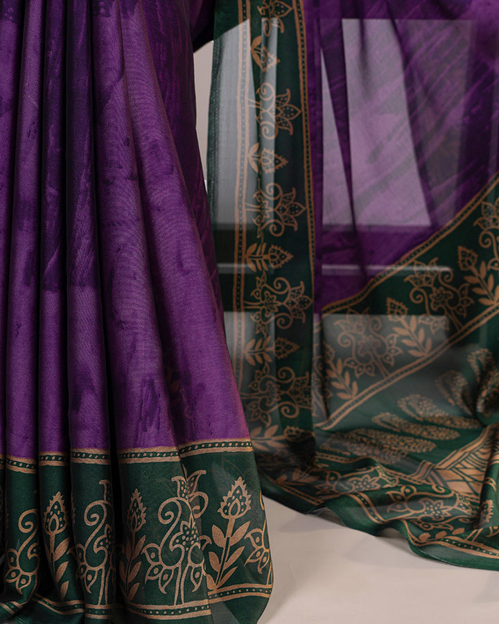 Purple Color Rangoli Silk Printed Saree