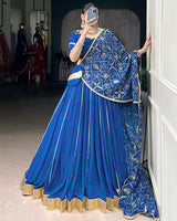 Blue Color Georgette Navratri Lehenga Choli