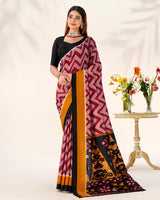 Maroon Color Tasar Silk Printed Saree