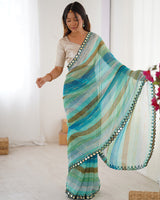 Pista Color Heavy Smooth Chiffon Saree